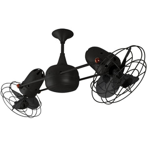 Matthews Fan DD-BK-MTL Duplo Dinamico 360” rotational dual head ceiling fan in Matte Black finish with Metal blades.