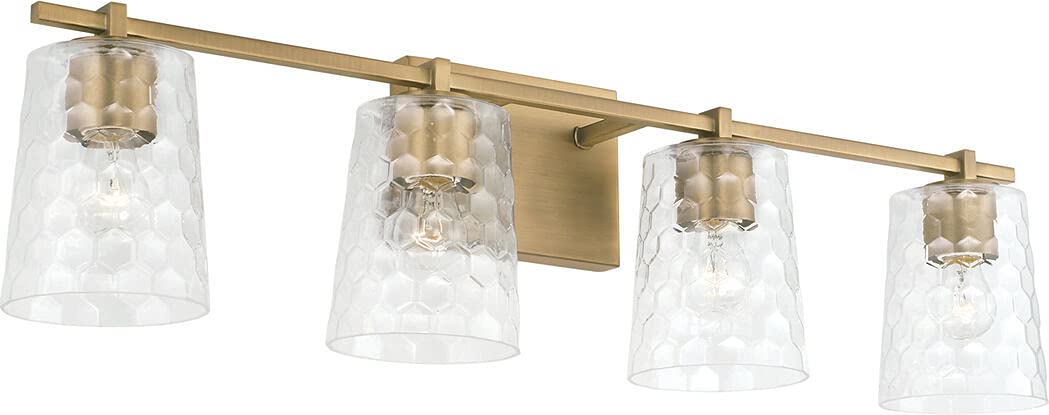 Capital Lighting 143541AD-517 Burke 4 Light Vanity Aged Brass