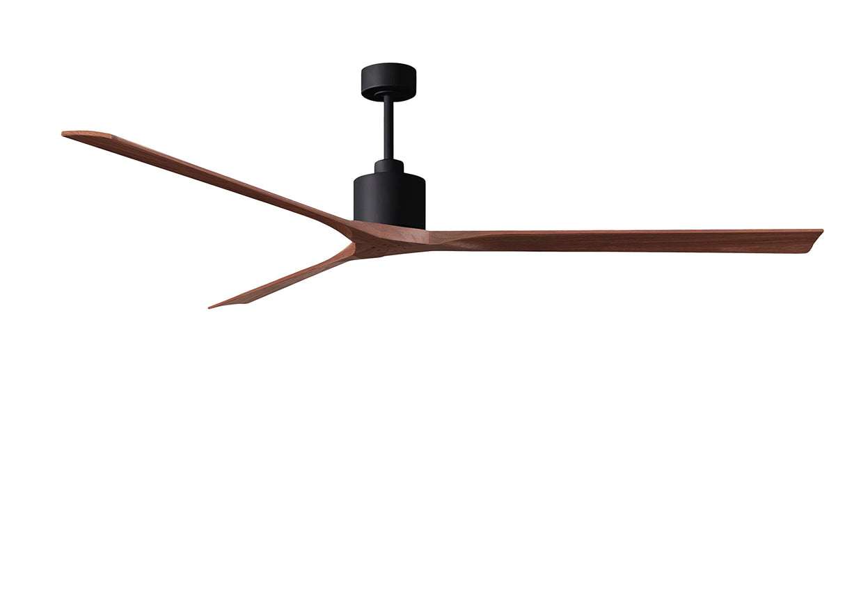 Matthews Fan NKXL-BK-WA-90 Nan XL 6-speed ceiling fan in Matte Black finish with 90” solid walnut tone wood blades