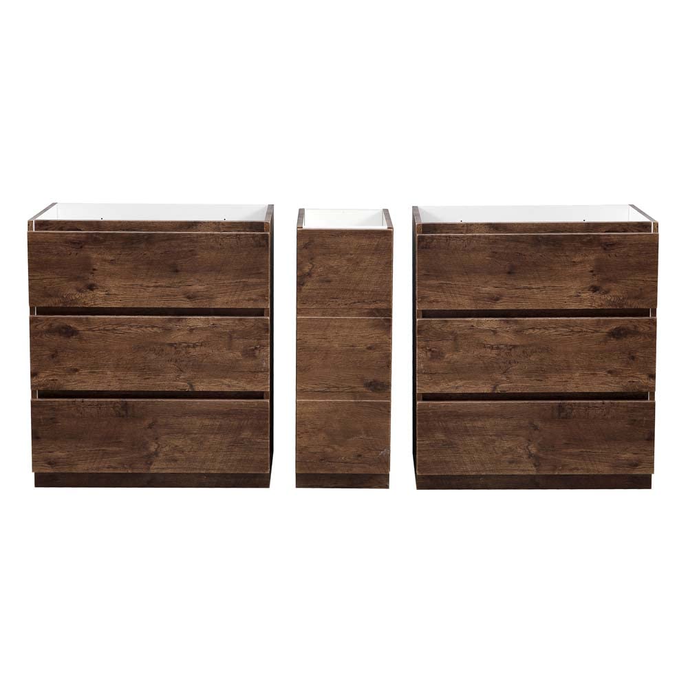 Fresca FCB93-301230RW-D Fresca Lazzaro 72" Rosewood Free Standing Double Sink Modern Bathroom Cabinet