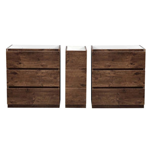Fresca FCB93-301230RW-D Fresca Lazzaro 72" Rosewood Free Standing Double Sink Modern Bathroom Cabinet