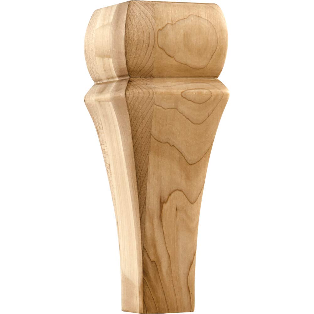 Hardware Resources BF15-2-8-HMP 3" W x 3" D x 8" H Hard Maple Square Contemporary Bun Foot