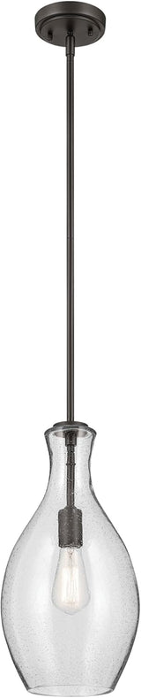 Kichler Lighting Everly 17.75" 1 Light Hour Glass Pendant Clear Glass Olde Bronze 42047OZ