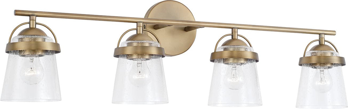 Capital Lighting 147041AD-534 Madison 4 Light Vanity Aged Brass