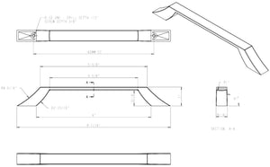Jeffrey Alexander 798-160PC 160 mm Center-to-Center Polished Chrome Square Royce Cabinet Pull