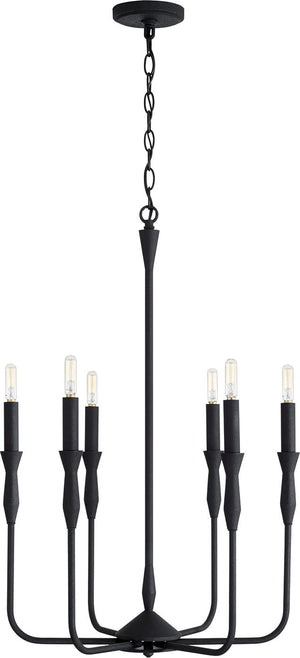 Capital Lighting 450361XK Paloma 6 Light Chandelier Textured Black
