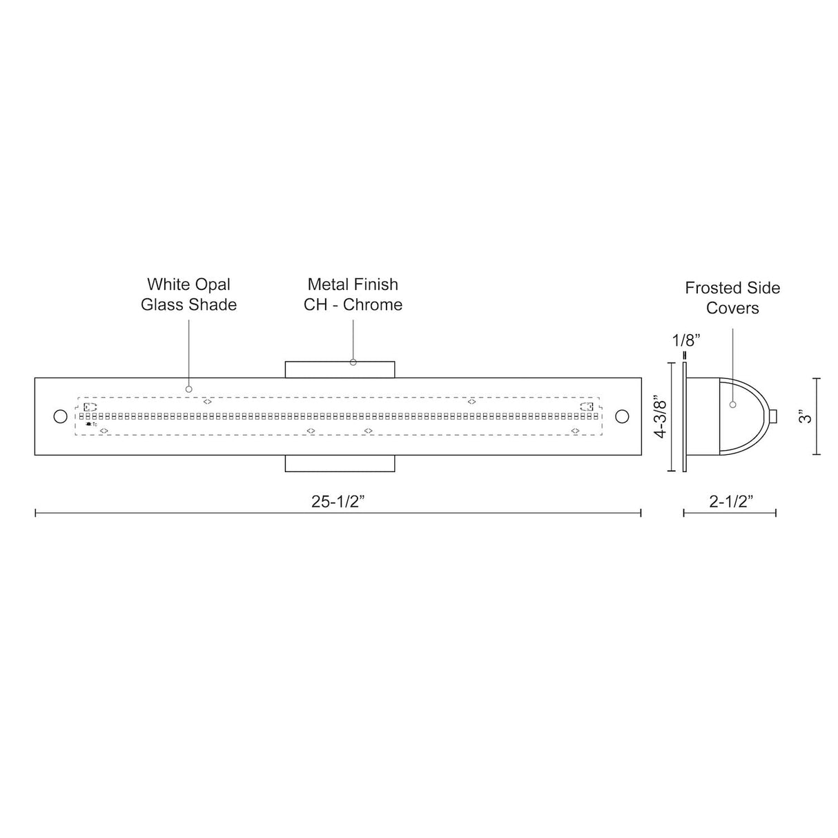 Kuzco 601003CH-LED PEGGY 25" 60 Chrome 120V ELV LED 3000K 90CRI 31W