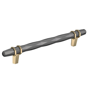 Amerock Cabinet Pull Black Chrome/Golden Champagne 6-5/16 inch (160 mm) Center-to-Center London 1 Pack Drawer Pull Drawer Handle Cabinet Hardware