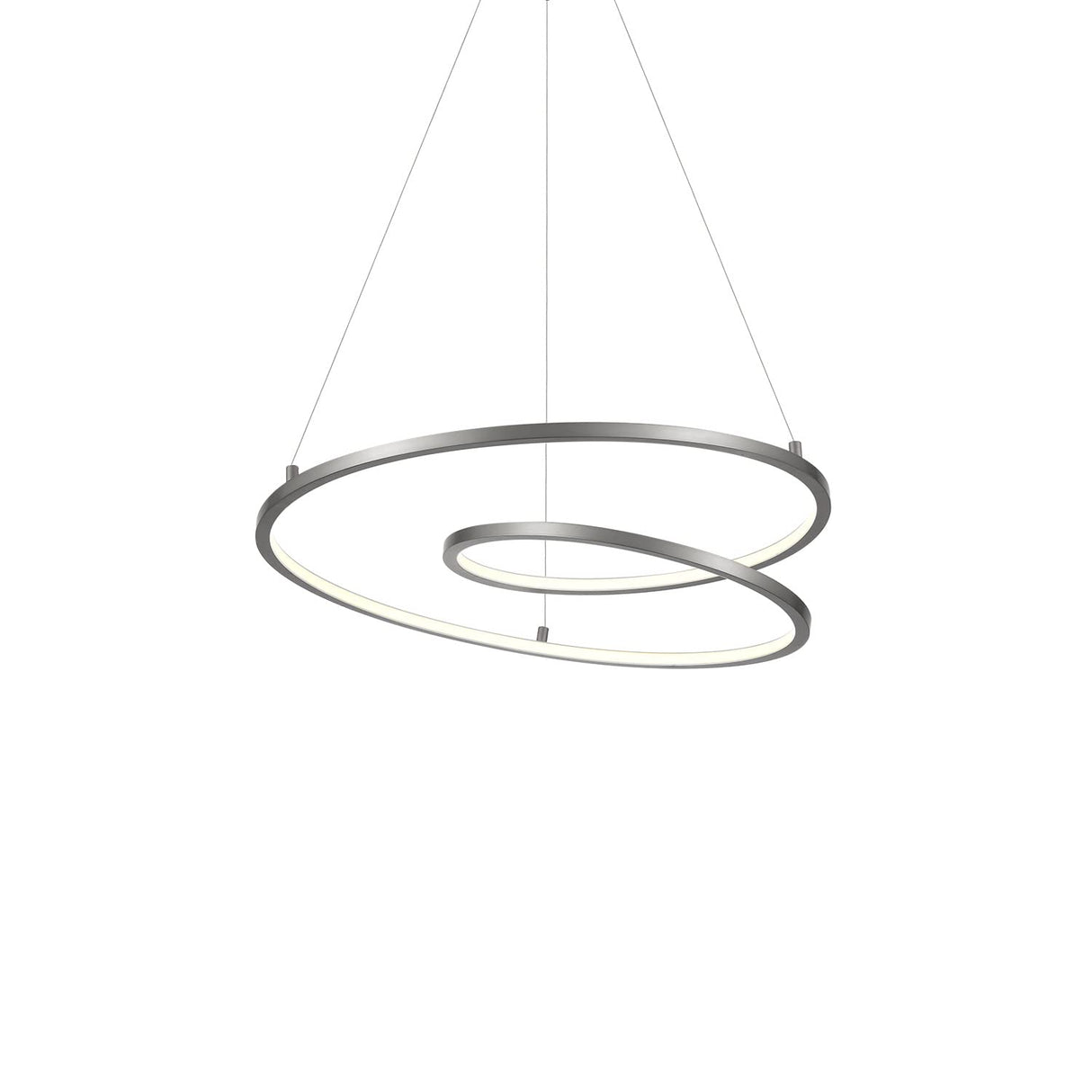 Kuzco PD11119-AS TWIST 19" PD Antique Silver 120V TRIAC/ELV LED 3000K 90CRI 28W