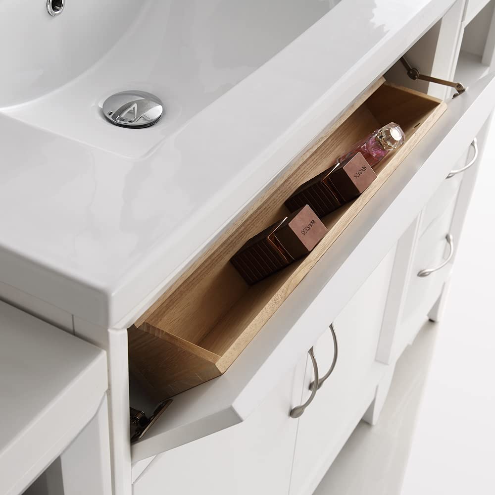Fresca FVN21-301230AC Fresca Cambridge 72" Antique Coffee Double Sink Traditional Bathroom Vanity w/ Mirrors