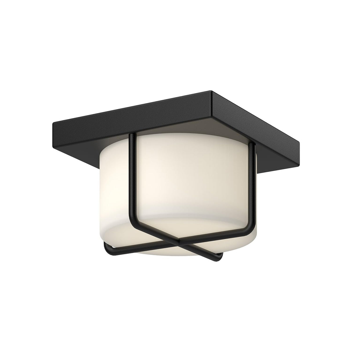 Kuzco FM45907-BK/OP REGALO 7" FLUSH MOUNT MATTE BLACK OPAL GLASS
 120V ELV LED 3000K 90CRI 13W