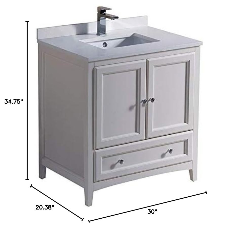 Fresca FCB2030AW-CWH-U Antique White Bathroom Cabinet