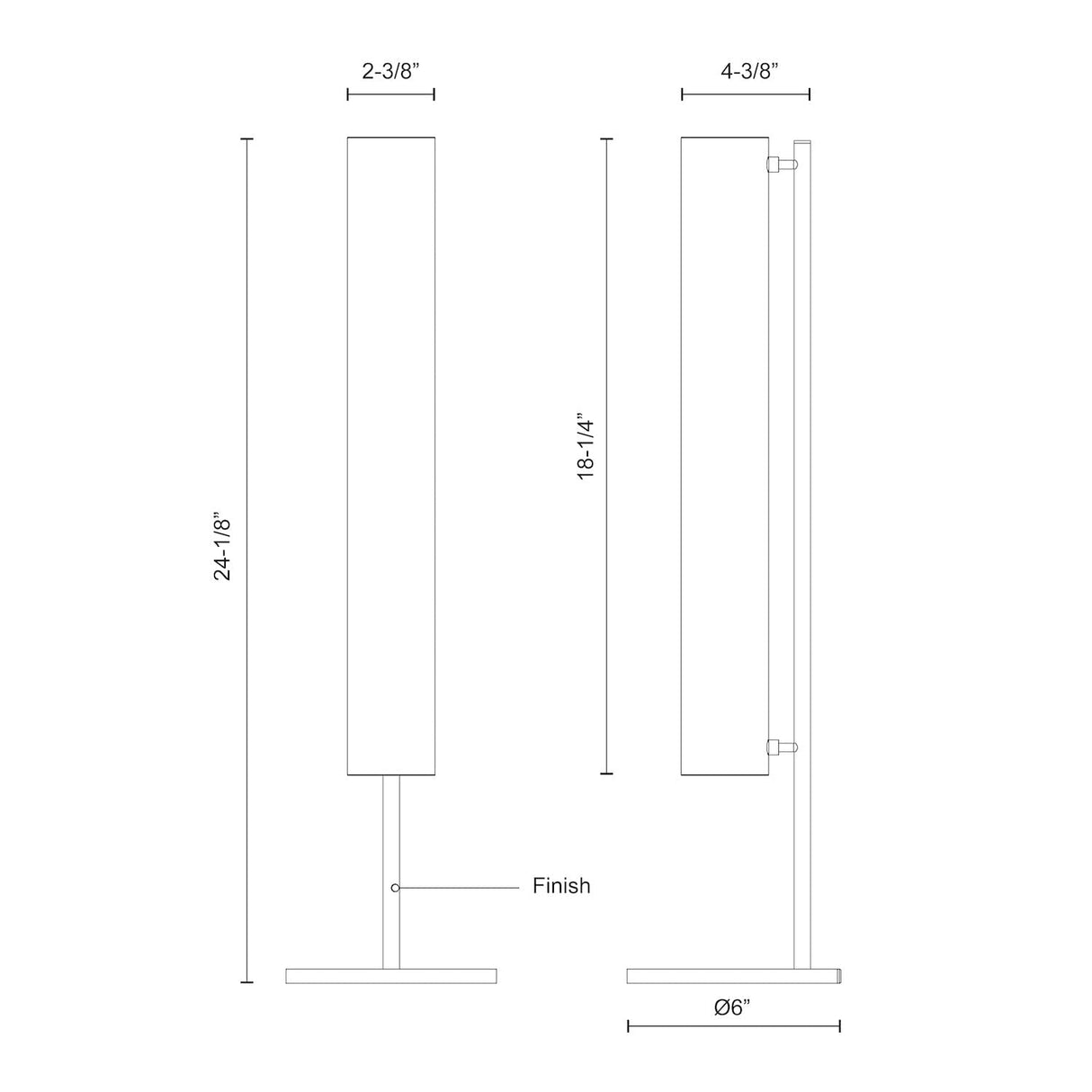 Kuzco TL70124-BK GRAMERCY 24" TL Black 120V Touch dimmer LED 3000K 90CRI 15W