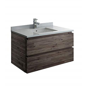 Fresca Formosa 35 inch Wall Hung Modern Bathroom Cabinet