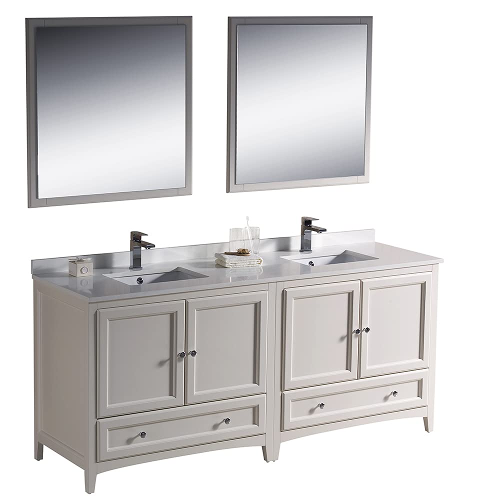 Fresca FVN20-3636GR Fresca Oxford 72" Gray Traditional Double Sink Bathroom Vanity