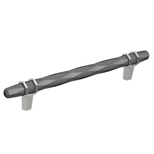 Amerock Cabinet Pull Black Chrome/Polished Chrome 6-5/16 inch (160 mm) Center-to-Center London 1 Pack Drawer Pull Drawer Handle Cabinet Hardware