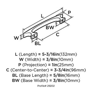 Amerock Cabinet Pull Satin Nickel 3-3/4 inch (96 mm) Center to Center Conrad 1 Pack Drawer Pull Drawer Handle Cabinet Hardware