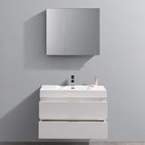 Fresca FVN8336GO Fresca Valencia 36" Gray Oak Wall Hung Modern Bathroom Vanity w/ Medicine Cabinet