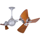 Matthews Fan IV-BN-WD Italo Ventania 360° dual headed rotational ceiling fan in brushed nickel with solid sustainable mahogany wood blades.