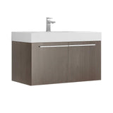 Fresca FCB8090GO-I Fresca Vista 36" Gray Oak Modern Bathroom Cabinet w/ Integrated Sink