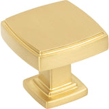 Jeffrey Alexander 141BG 1-1/4" Overall Length Brushed Gold Square Renzo Cabinet Knob