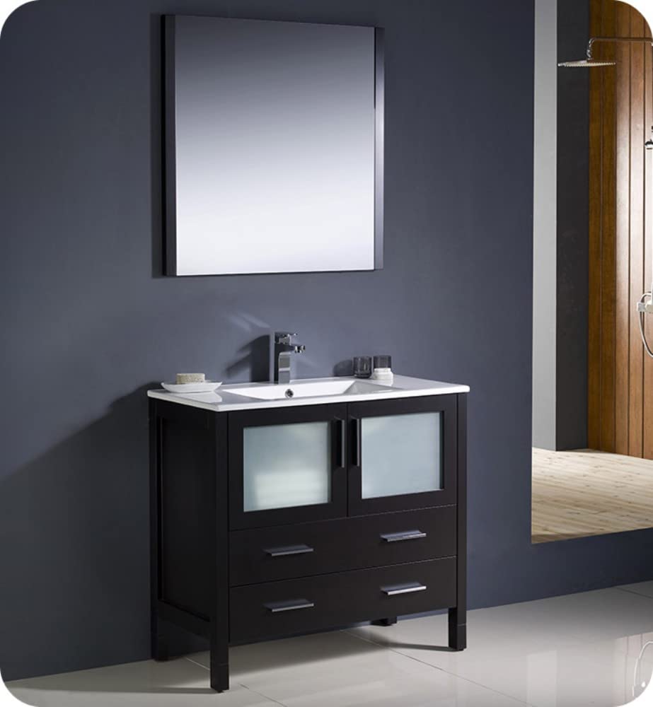 Fresca FCB6236ES-I Fresca Torino 36" Espresso Modern Bathroom Cabinet w/ Integrated Sink