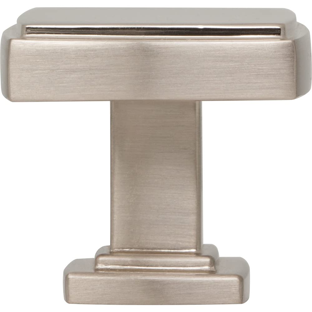 Jeffrey Alexander 141SN 1-1/4" Overall Length Satin Nickel Square Renzo Cabinet Knob