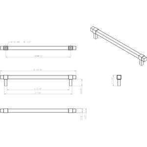 Jeffrey Alexander 293-192MB 192 mm Center-to-Center Matte Black Square Zane Cabinet Pull