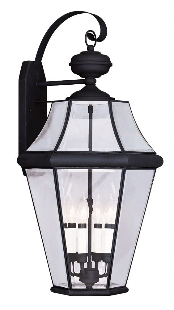Livex Lighting 2366-04 Georgetown 4-Light Outdoor Wall Lantern, Black