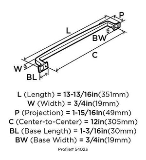 Amerock Appliance Pull Golden Champagne 12 inch (305 mm) Center to Center Westerly 1 Pack Drawer Pull Drawer Handle Cabinet Hardware