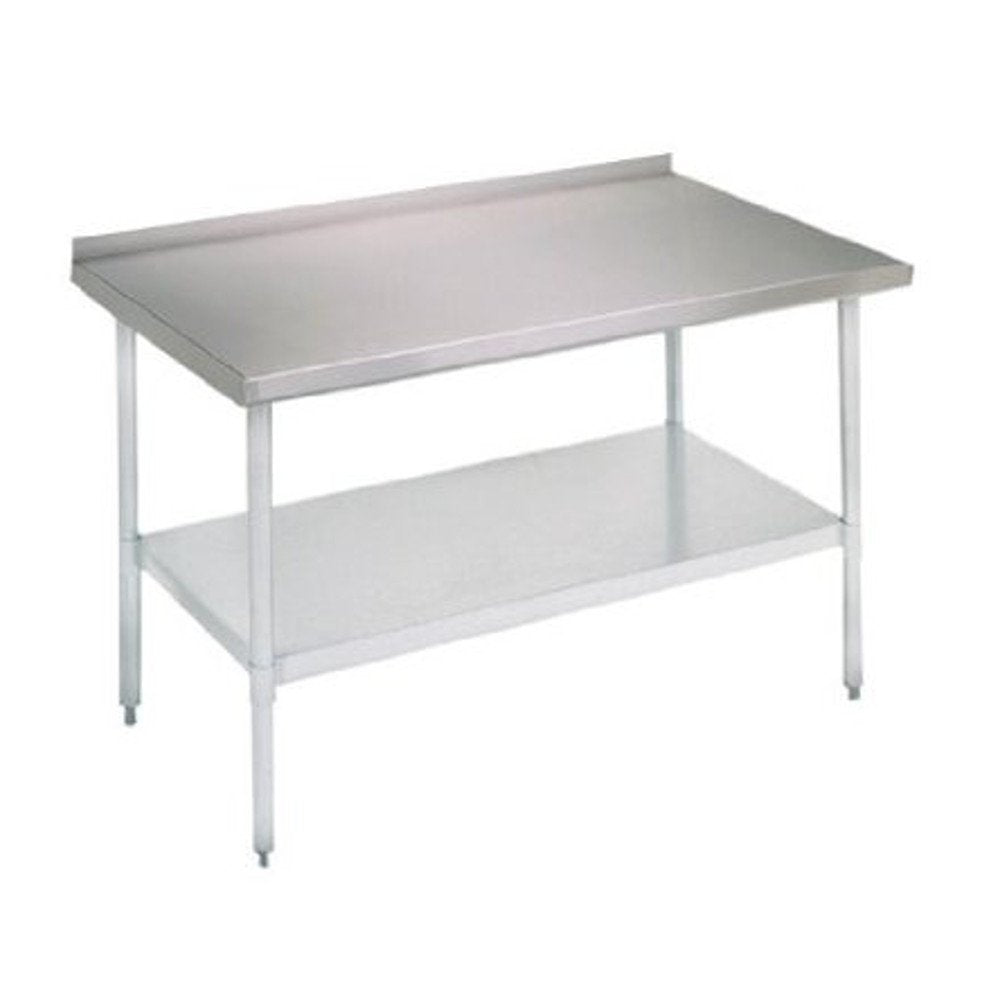 John Boos UFBLG7218 Flat Top Work Table W/ Galvanized Legs & Adjustable Undershelf, 72" X 18"