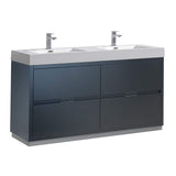 Fresca FCB8460GG-D-I Fresca Valencia 60" Dark Slate Gray Free Standing Double Sink Modern Bathroom Vanity