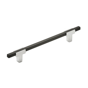 Amerock Cabinet Pull Polished Chrome/Brushed Matte Black 6-5/16 inch (160 mm) Center to Center Urbanite 1 Pack Drawer Pull Drawer Handle Cabinet Hardware