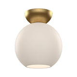 Kuzco SF59708-BG/OP ARCADIA 8" SEMI-FLUSH BRUSHED GOLD OPAL GLASS E26 60W