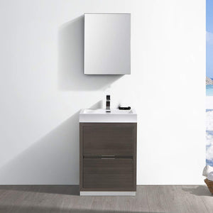 Fresca FVN8424GG Fresca Valencia 24" Dark Slate Gray Free Standing Modern Bathroom Vanity w/ Medicine Cabinet