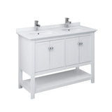 Fresca FCB2348WH-D-CWH-U Double Sink Cabinet with Sinks