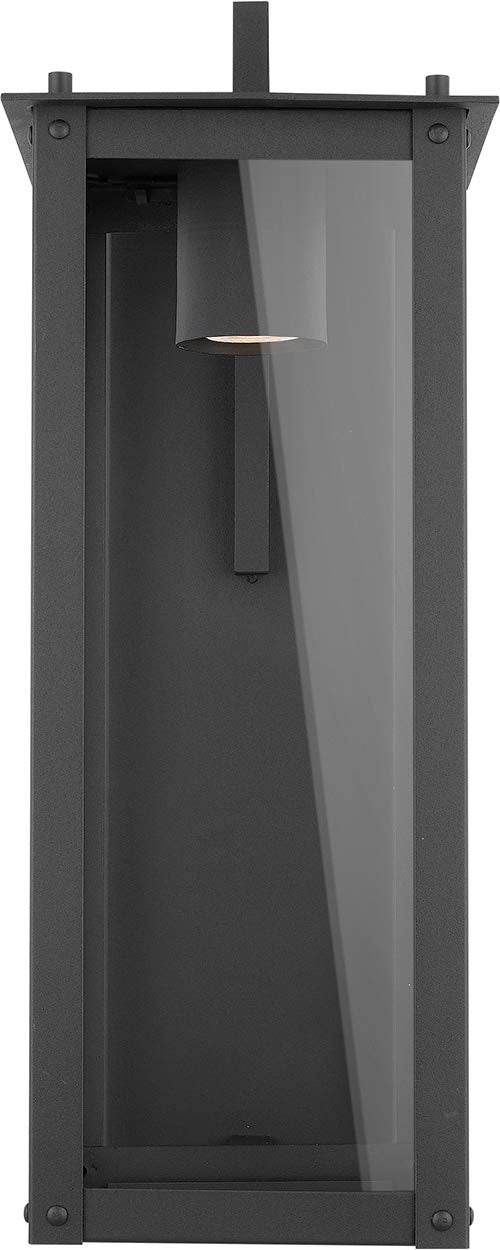 Capital Lighting 934612BK-GL Hunt 1 Light Outdoor Wall Lantern Black