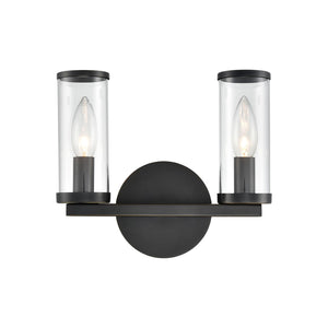 Alora WV309022UBCG REVOLVE WALL VANITY 2 LIGHT URBAN BRONZE CLEAR GLASS