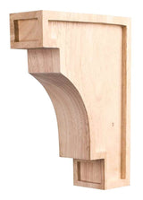 Hardware Resources COR16-BRW 2" W x 6" D x 8" H Rubberwood Coved Arts & Crafts Corbel