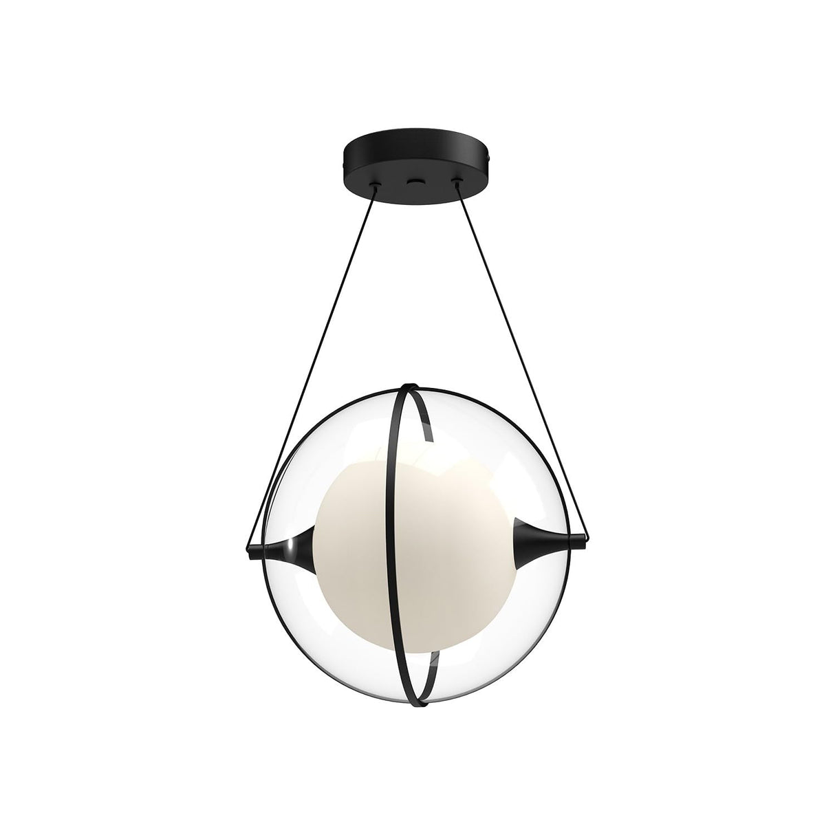 Kuzco PD76712-BK ARIES 12" PENDANT TEXTURED BLACK 120" WIRE 120V TRIAC/ELV LED 3000K 90CRI 15W