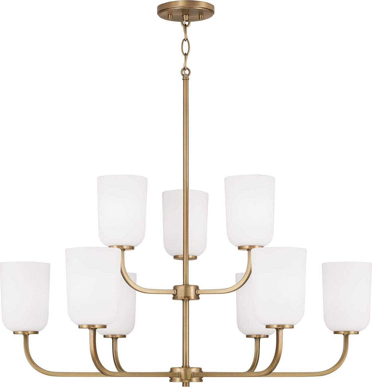 Capital Lighting 448891AD-542 Lawson 9 Light Chandelier Aged Brass