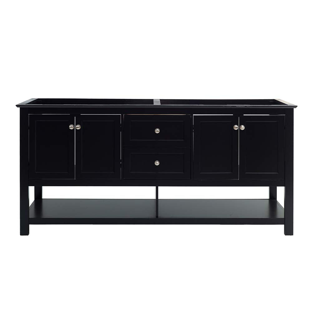 Fresca FCB2372BL-D Fresca Manchester 72" Black Traditional Double Sink Bathroom Cabinet