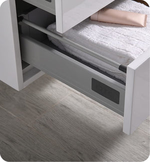 Fresca FVN9248WH Fresca Catania 48" Glossy White Wall Hung Modern Bathroom Vanity w/ Medicine Cabinet