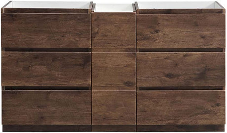 Fresca FCB93-241224RW-D Fresca Lazzaro 60" Rosewood Free Standing Double Sink Modern Bathroom Cabinet