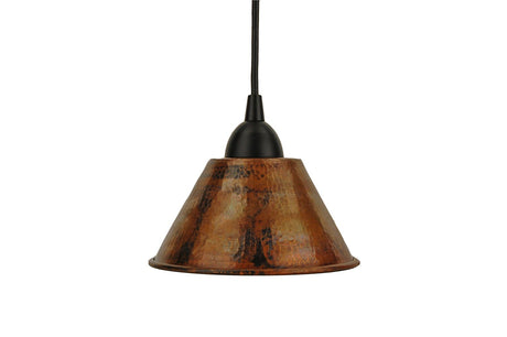 Premier Copper Products L300DB 7-Inch Hand Hammered Copper Cone Pendant Light, Oil Rubbed Bronze
