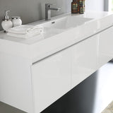 Fresca FVN8041TK Fresca Mezzo 60" Teak Wall Hung Single Sink Modern Bathroom Vanity w/ Medicine Cabinet