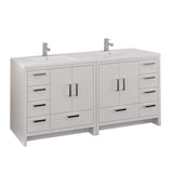 Fresca FCB9472WH-I Fresca Imperia 72" Glossy White Free Standing Double Sink Modern Bathroom Cabinet w/ Integrated Sink