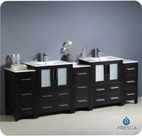 Fresca FCB62-72ES-I Fresca Torino 84" Espresso Modern Double Sink Bathroom Cabinets w/ Integrated Sinks