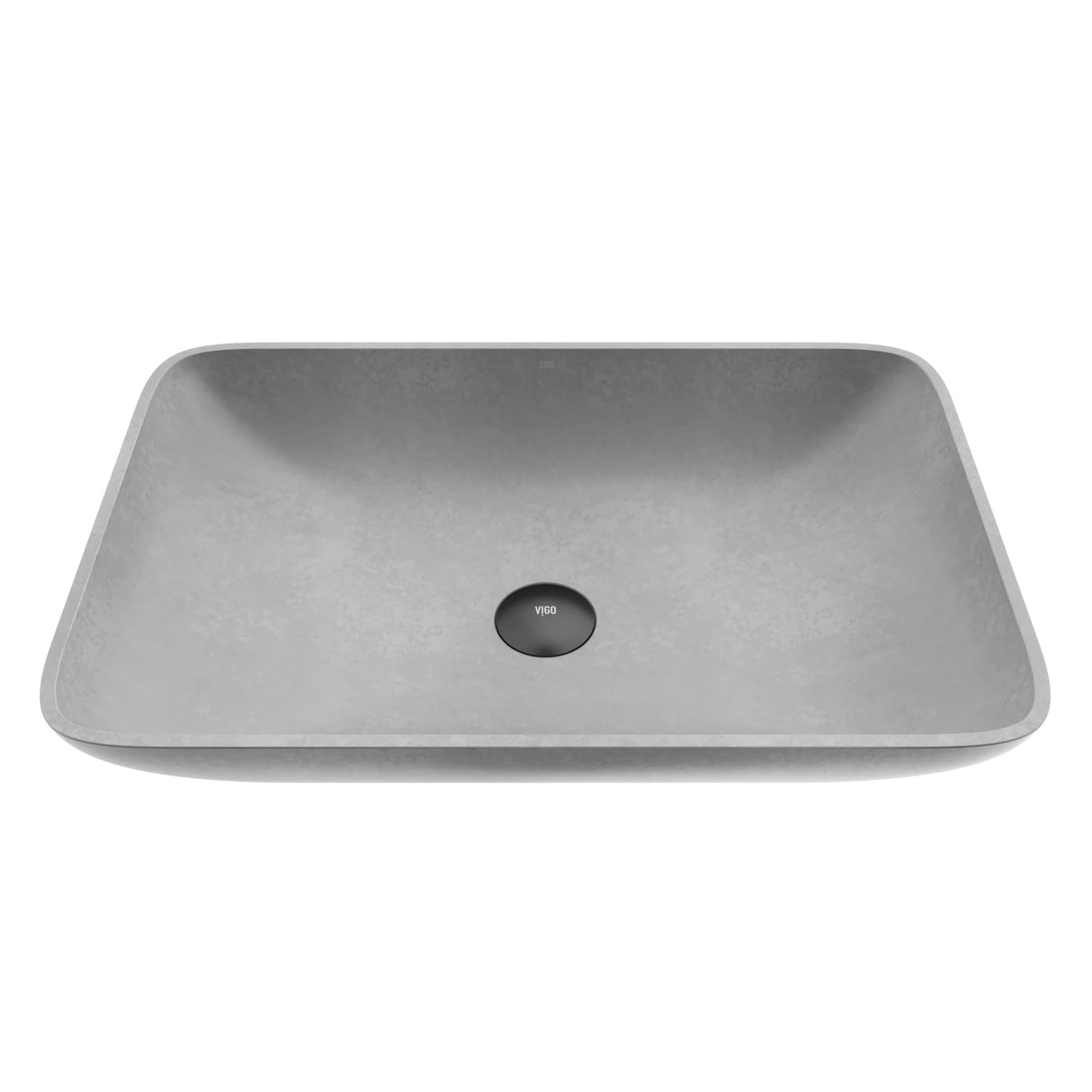 VIGO Concreto Stone 22.25 inch L x 14.5625 inch W Over the Counter Freestanding Rectangular Vessel Bathroom Sink in Gray - Sink for Bathroom VG04056