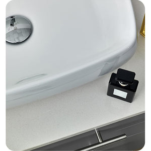 Fresca FCB6136GR-VSL-R-CWH-V Fresca Lucera 36" Gray Wall Hung Modern Bathroom Cabinet w/ Top & Vessel Sink - Right Version